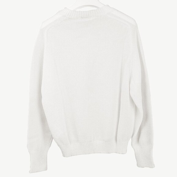 Our Legacy White Transparent Bubble Knit V-Neck Raglan Sweater - Picture 3 of 10